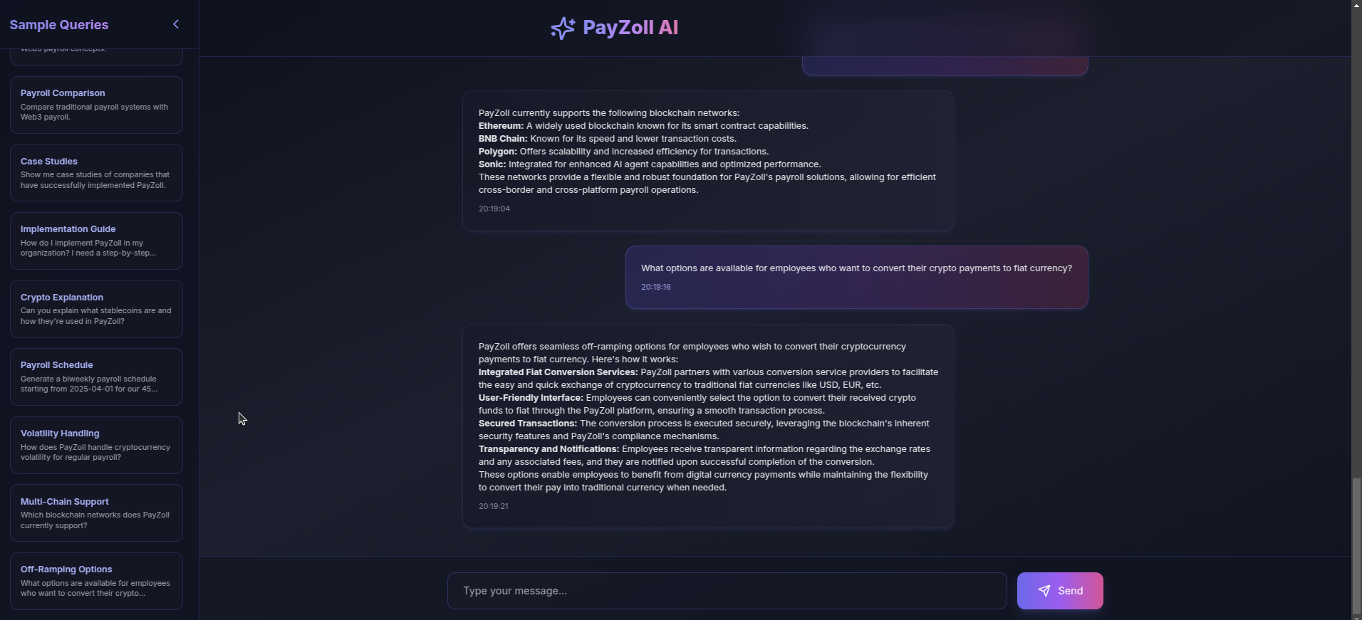 PayZoll Agent | Buidls | DoraHacks